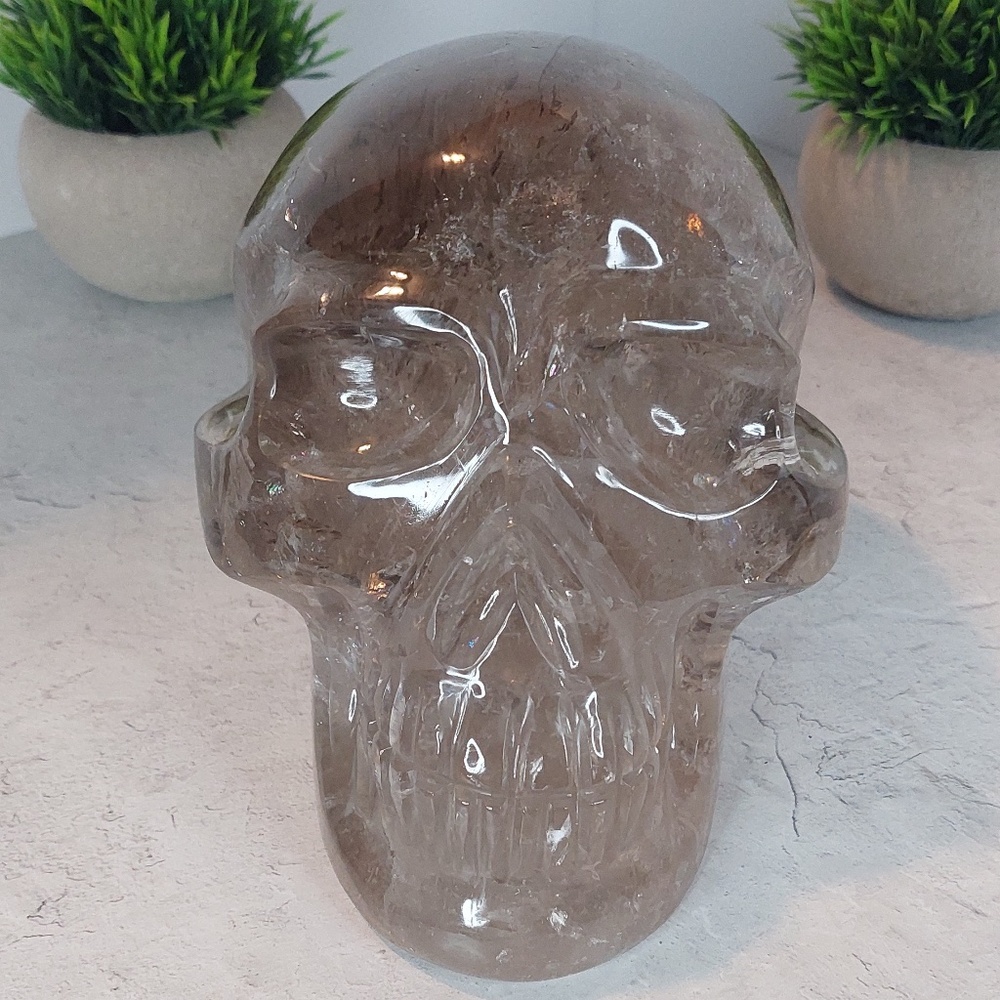 Large Smoky Quartz Skull | Protection • Grounding • Ancient Wisdom | 9 lbs